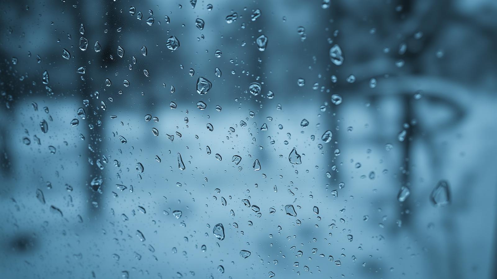 Condensation droplets on a cold window